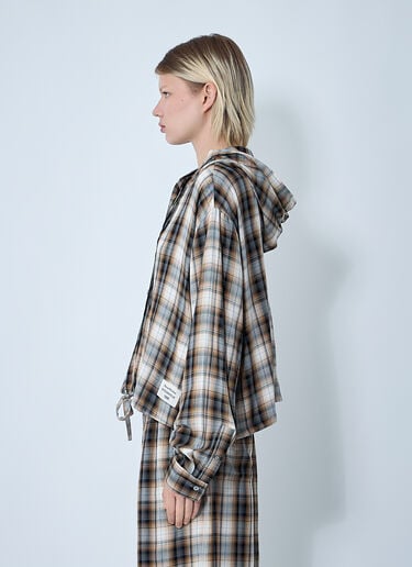 Acne Studios Hooded Check Shirt Beige acn0261002