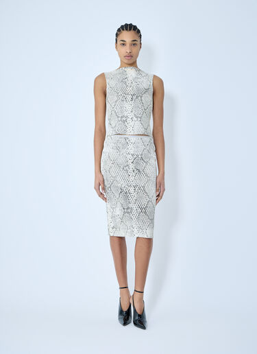 Alexander Wang Snake-Print Embossed Tank Top White awg0259012