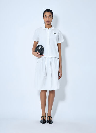 Miu Miu Logo Patch Skirt White miu0260042