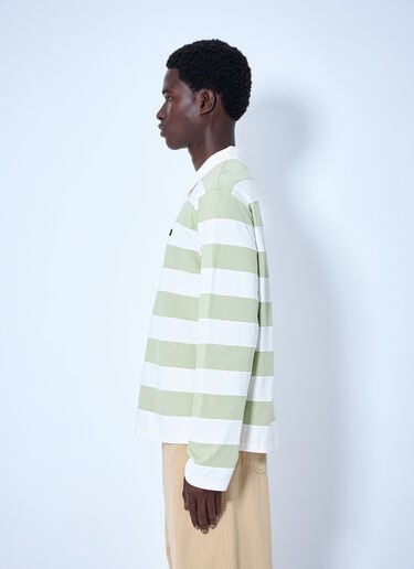 LN-CC® - Miu Miu: Striped Jersey Polo Shirt - Yellow Miu Miu Striped Jersey Polo Shirt Yellow miu0165004