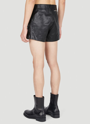 Prada Zip Up Leather Shorts Black pra0152019