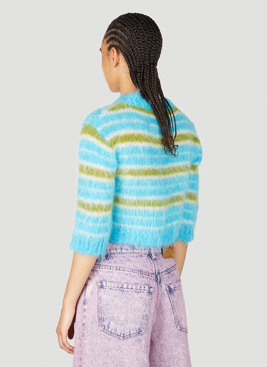 Marni Striped Mohair Crop Sweater Blue mni0255008