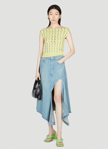 Kiko Kostadinov Off Shoulder Knit Top Green kko0252011