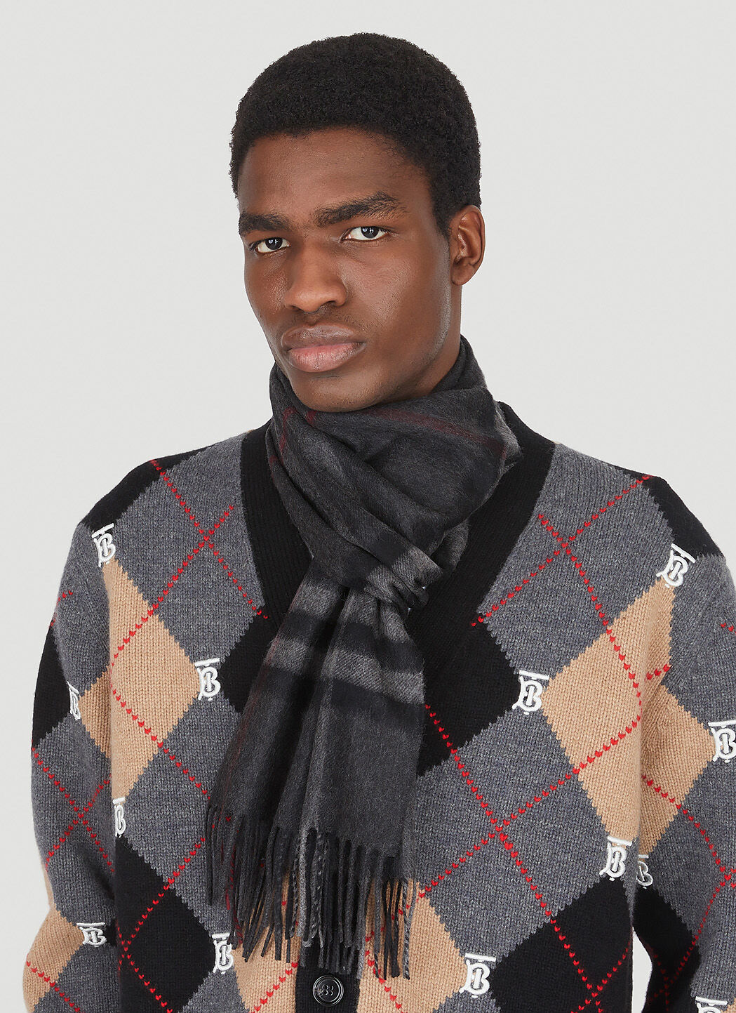 Burberry Giant Check Scarf in Black LN CC