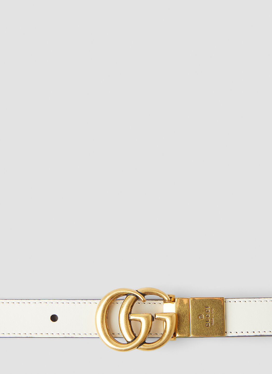 White thin gucci belt clearance