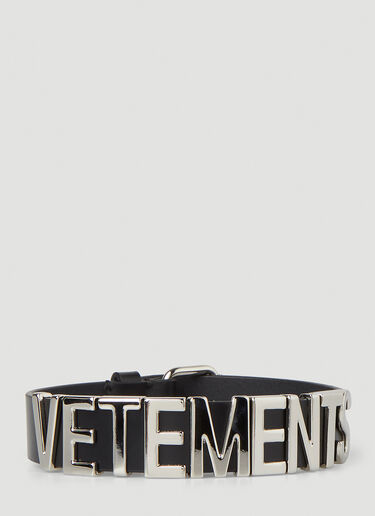 VETEMENTS Logo Charm Choker Necklace Black vet0247044
