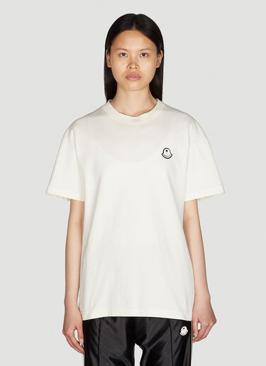 8 Moncler Palm Angels Logo Print T-Shirt White mpa0351013
