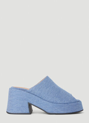 GANNI Retro Flatform Mules Blue gan0252034