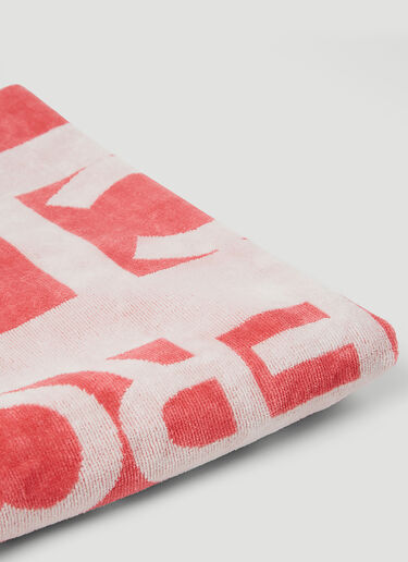 Moncler Logo Print Beach Towel Red mon0252029