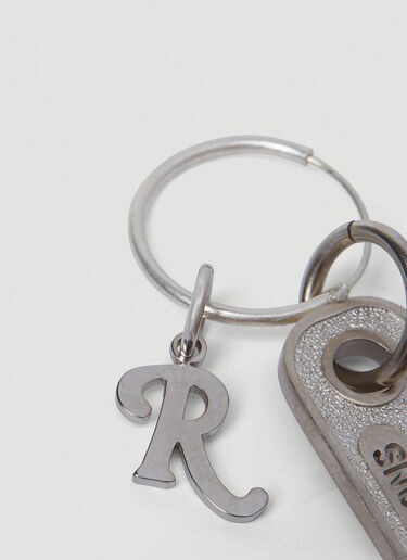 Raf Simons Key Pendant Hoop Earring Silver raf0251011