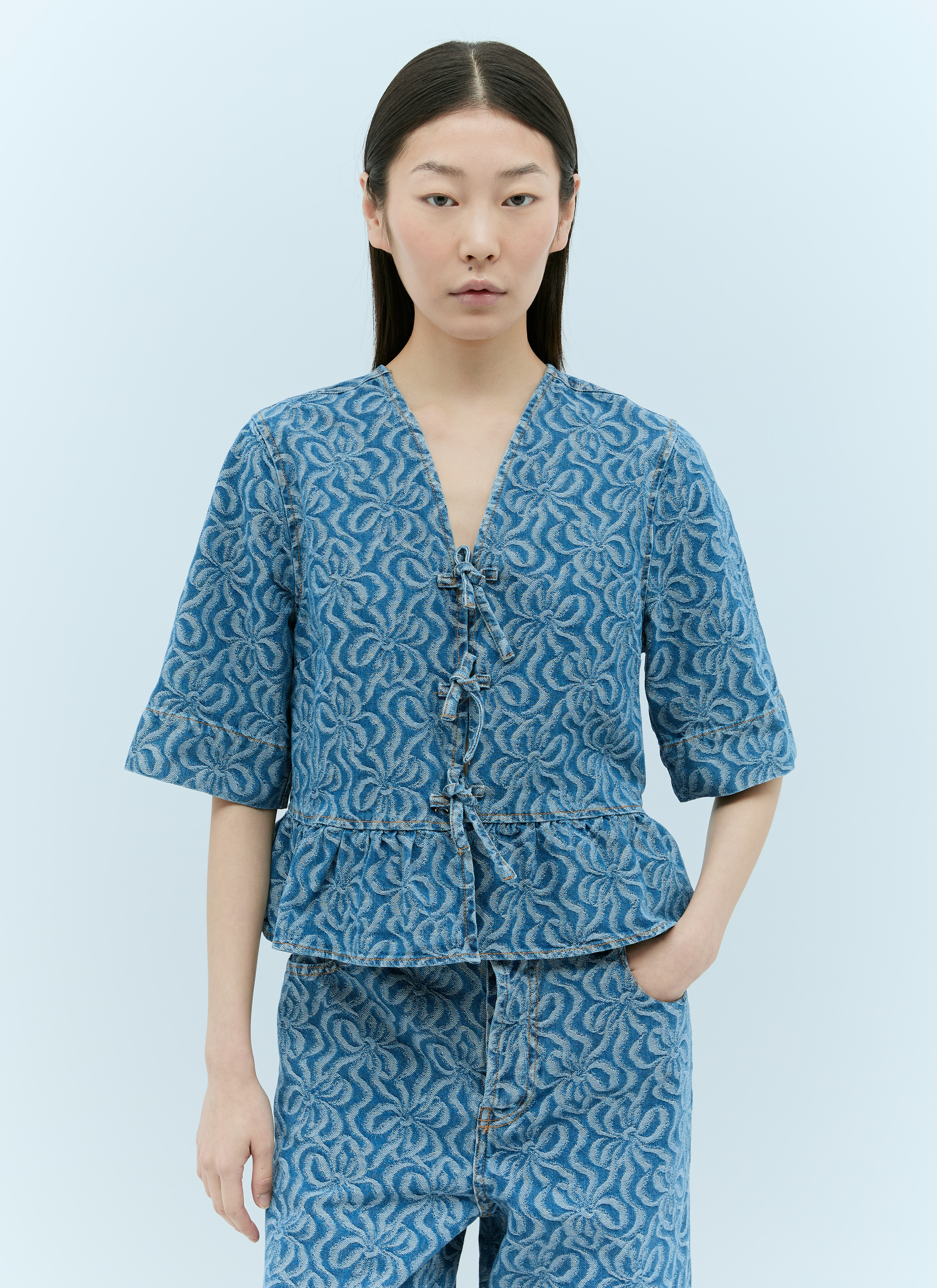 タグ付き新品未使用 GANNI/ガニーJacquard Jersey Blous GANF-WS162_V1.jpg