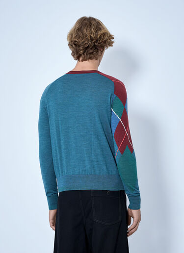 LN-CC® - Vivienne Westwood: Argyle Sweater - Blue Vivienne Westwood Argyle Sweater Blue vvw0165002
