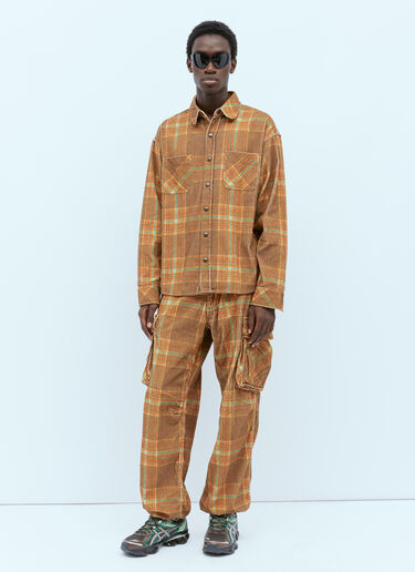 ERL Corduroy Printed Cargo Pants Brown erl0154006