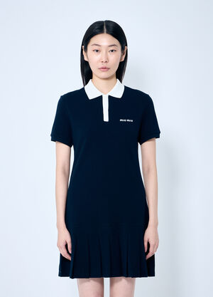 Prada Polo Shirt Dress With Pleated Hem Red pra0258011