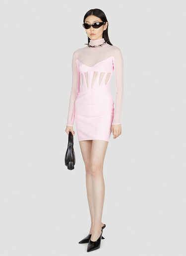 Mugler Mesh Dress Pink mug0252014