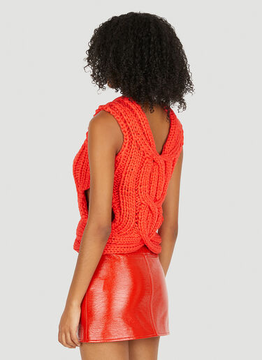 Dion Lee Chunky Knit Sleeveless Sweater Red dle0250004