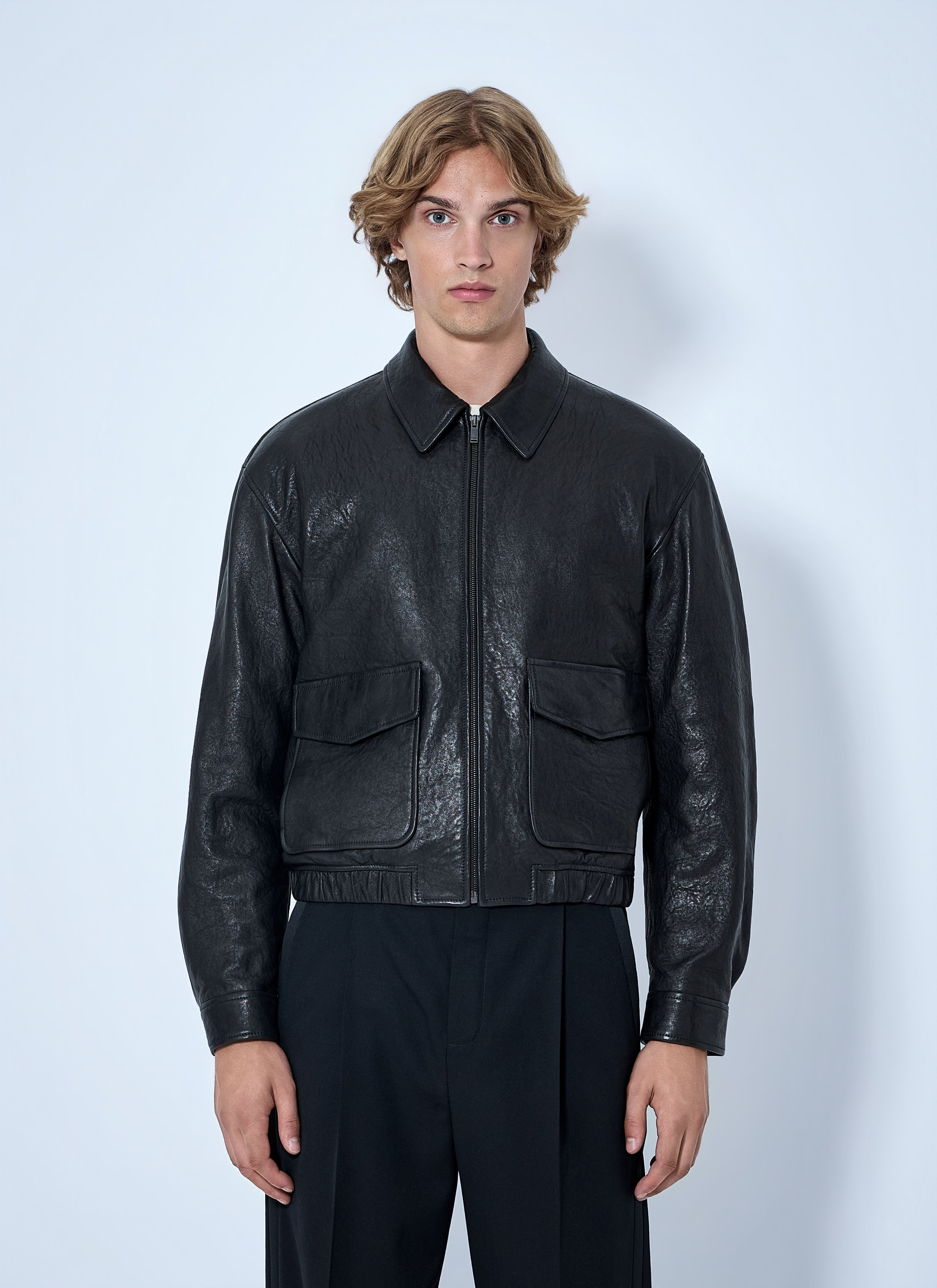 Saint Laurent Men's' Zip-Front Leather Jacket in Black | LN-CC®