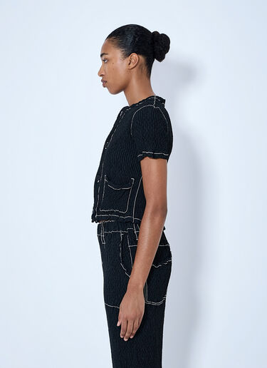 LN-CC® - Issey Miyake: Wavelet Ensemble Cardigan - Black Issey Miyake Wavelet Ensemble Cardigan Black ism0264014