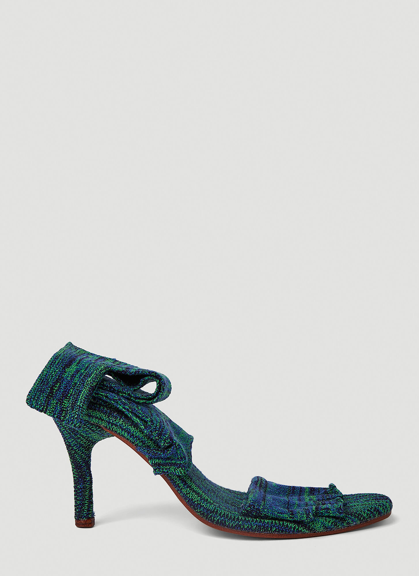 Isa Boulder Short Garter High Heels In Green