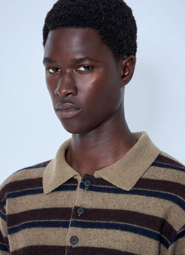 LN-CC® - ssstein: Knit Stripe Polo - Brown ssstein Knit Stripe Polo Brown sss0164010