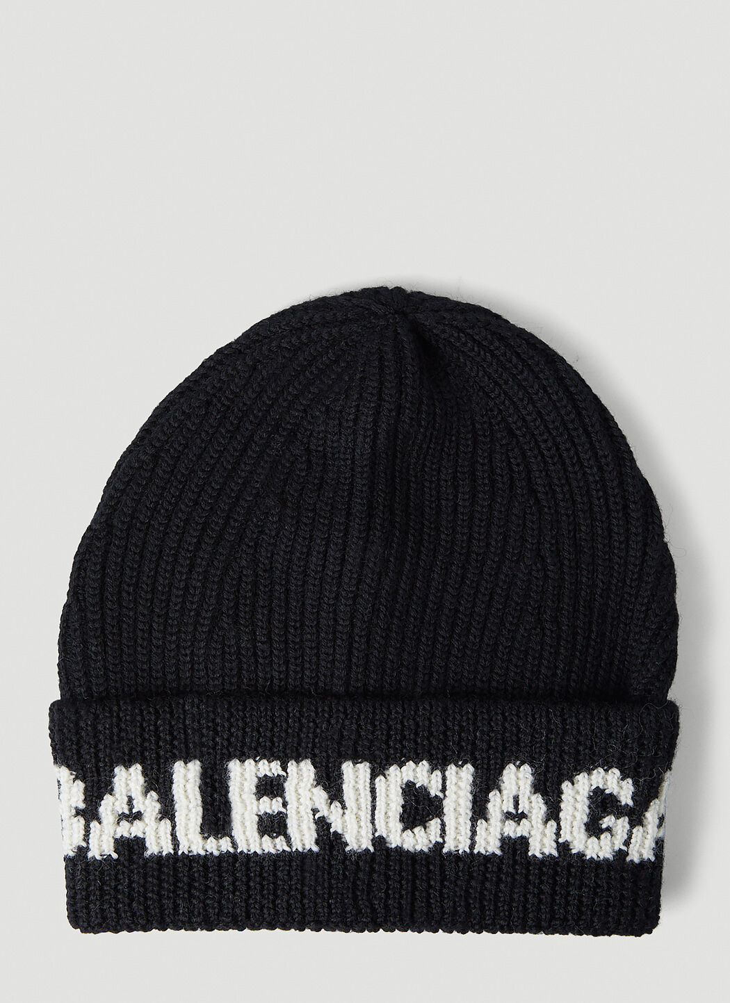 Balenciaga Men s Logo Brim Beanie Hat in Black LN CC