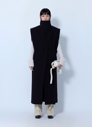 LN-CC® - Sportmax: Sleeveless Long Coat - Black Sportmax Sleeveless Long Coat Black spx0266206