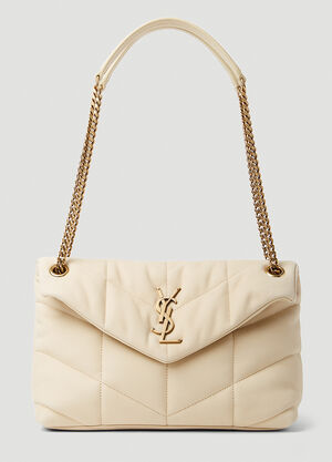 Saint Laurent Puffer Small Shoulder Bag Cream sla0252055
