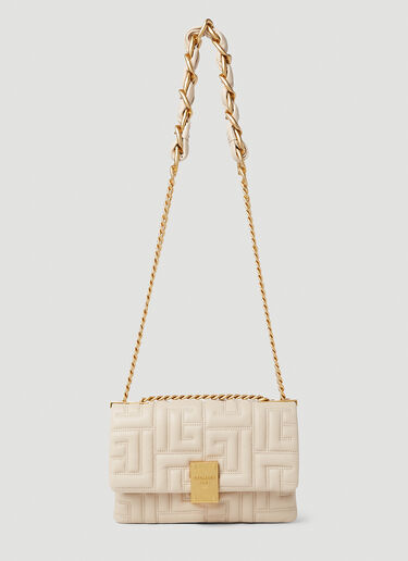 Balmain 1945 Small Shoulder Bag Cream bln0252038
