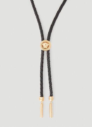 Braided Leather Medusa Necklace Versace Braided Leather Medusa Necklace Gold ver0153031