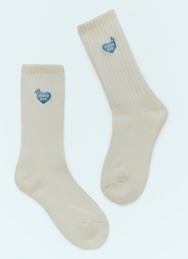 Human Made Logo Embroidery Pile Socks White hmd0156033