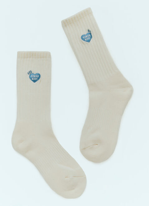 Y-3 Logo Embroidery Pile Socks White yyy0356030