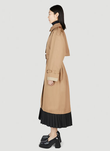 Gucci Pleated Hem Trench Coat Brown guc0251184