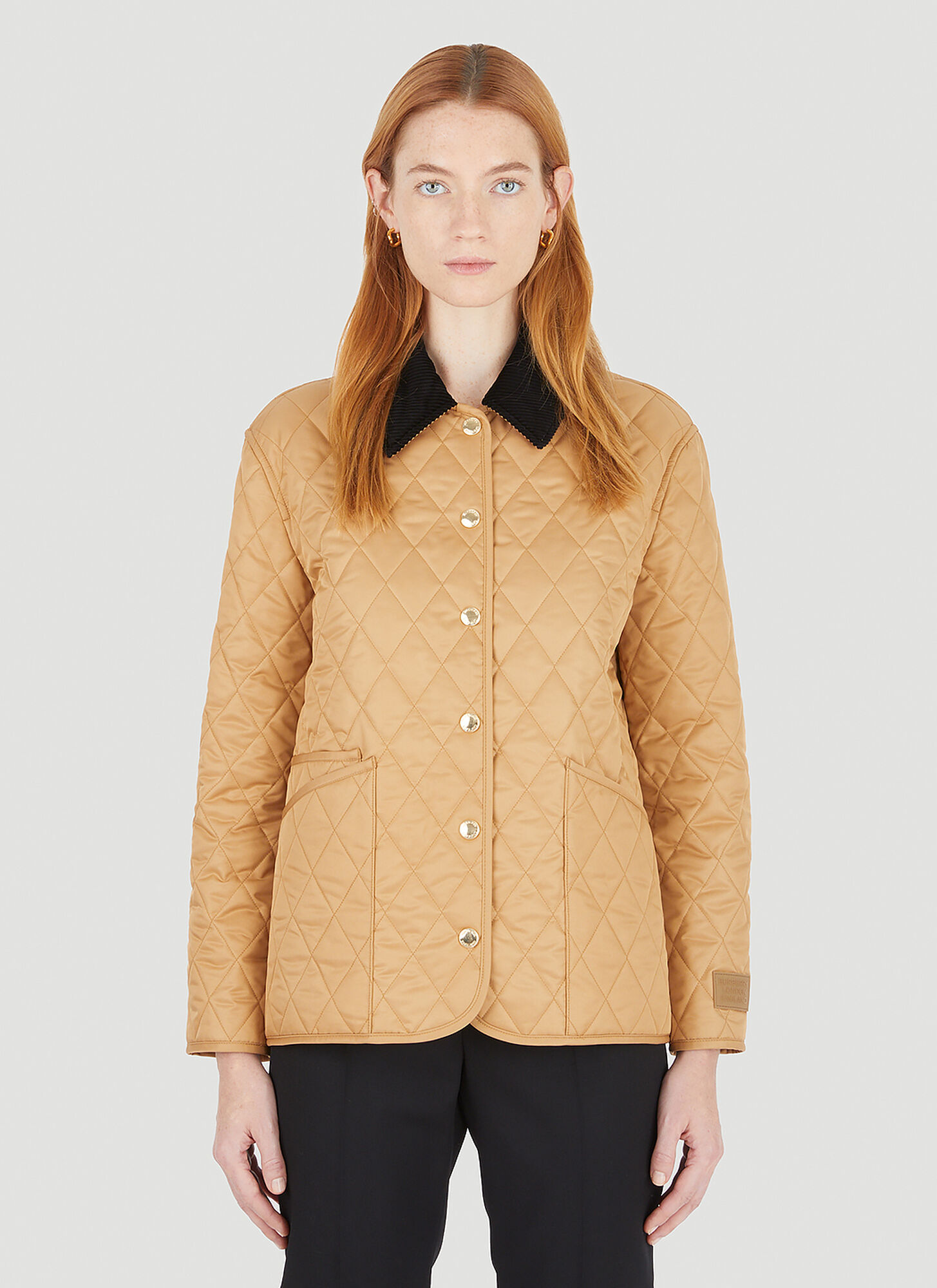 Burberry Corduroy-trimmed Quilted Shell Jacket In Brown