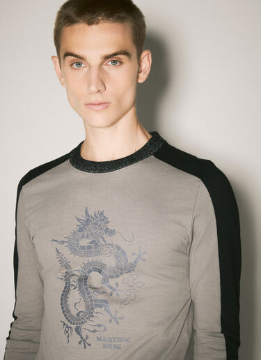 Martine Rose Long-Sleeve Shrunken T-Shirt Grey mtr0358009
