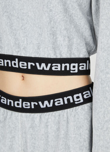 Alexander Wang 로고 후드 스웨트셔츠 그레이 awg0251018