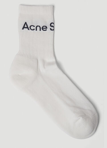Acne Studios Logo 嵌花袜子 白色 acn0350001