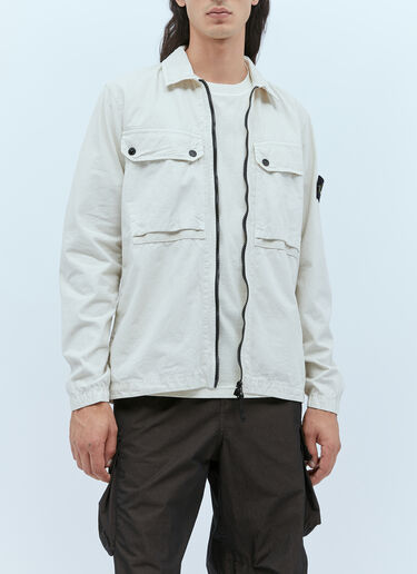 Stone Island コンパスパッチ オーバーシャツ ベージュ sto0154042