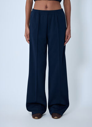 Miu Miu Elasticated Wide-Leg Pants Navy miu0263057