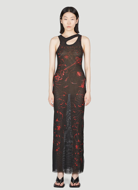 Ottolinger Mesh Maxi Dress Blue ott0253014