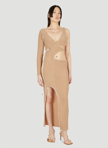 Ester Manas Asymmetric Terry Dress Beige est0248004