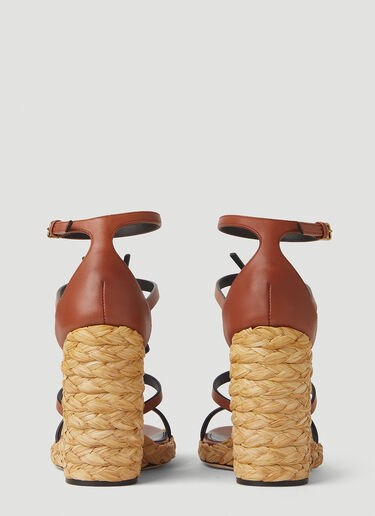 Saint Laurent Cassandra Braided Wedges Brown sla0251150