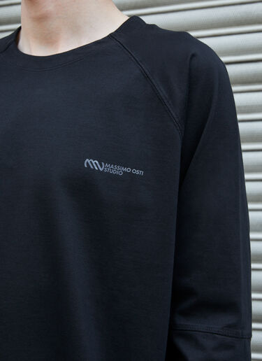 Massimo Osti Studio 徽标长袖 T 恤 黑色 mao0158028