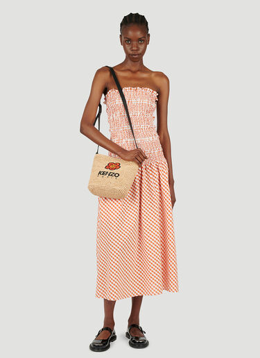 Kenzo Gingham Smock Dress Orange knz0252013