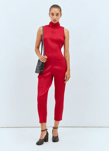 Pleats Please Issey Miyake 高领褶裥上衣 红色 plp0257024