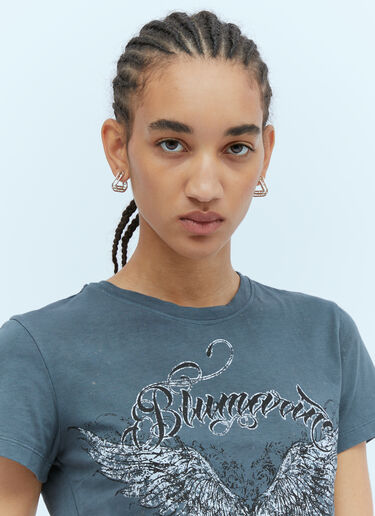 Blumarine グラフィックロゴTシャツ ブラック blm0253011