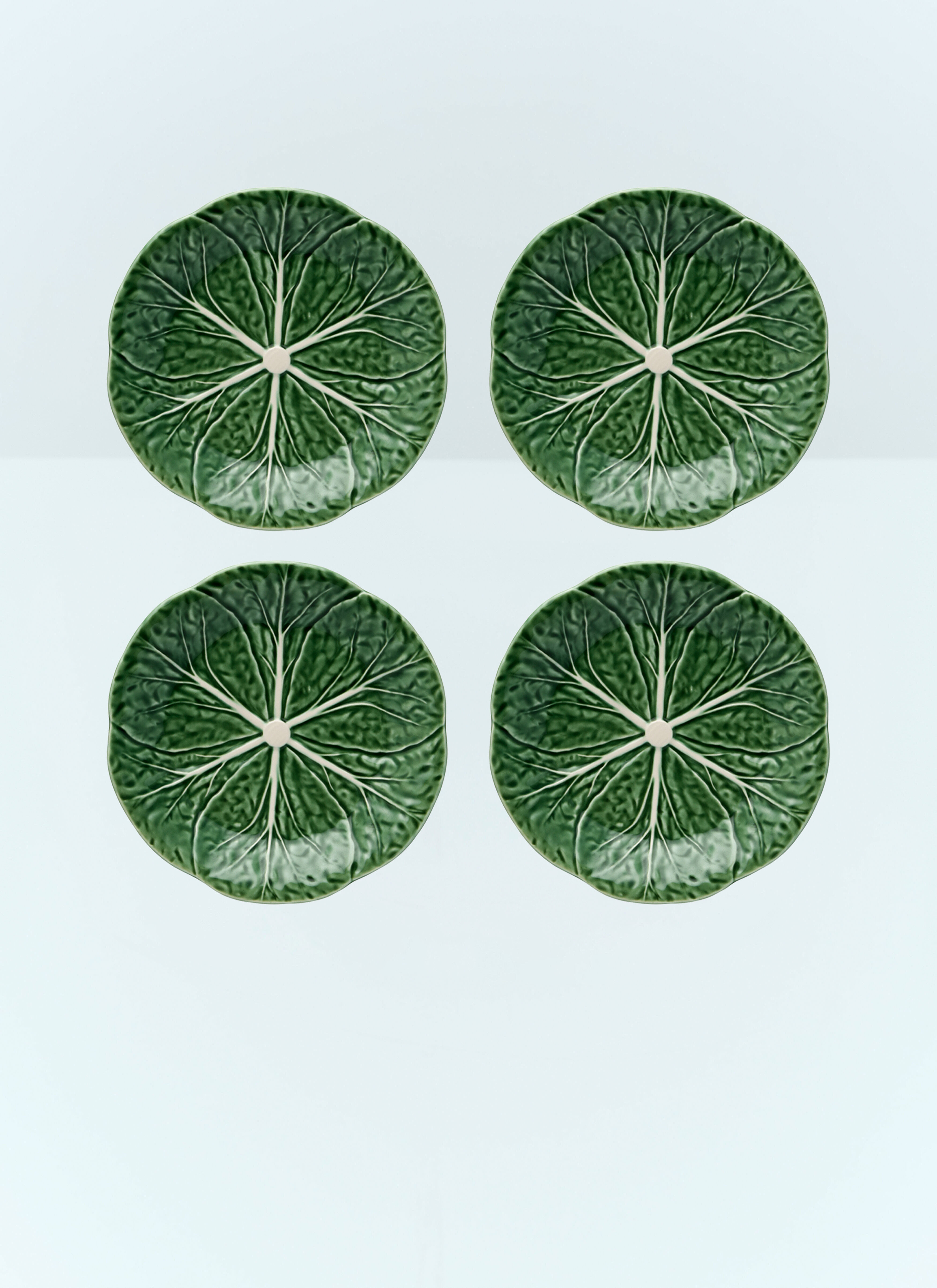 Bordallo Pinheiro Set Of Four Couve Dessert Plates Green wps0691190