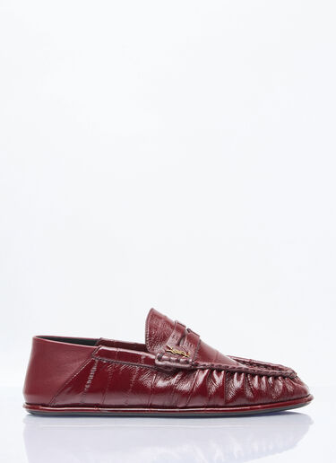 Saint Laurent Le Loafer Penny Slippers Burgundy sla0258005