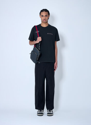 Gucci Logo Motif T-Shirt Black guc0160011