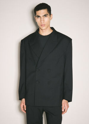 Homme Plissé Issey Miyake Double-Breasted Blazer Black hmp0160007