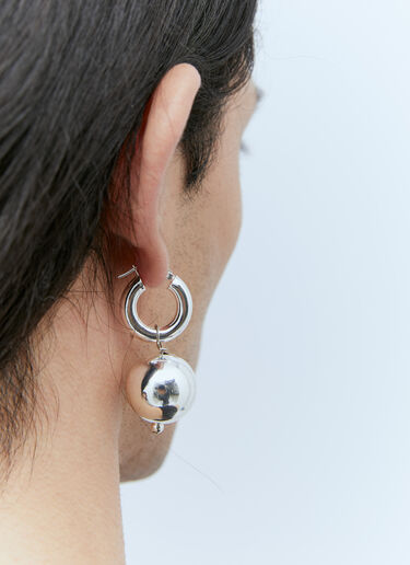 Pearl Octopuss.y Sphere Hoop Earrings Silver prl0355001